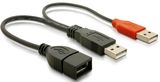 Delock USB - 2x USB 22cm fekete átalakító 