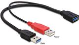 Delock USB - 2x USB 30cm fekete kábel 