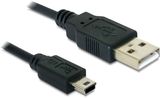 Delock USB - mini USB 1m fekete kábel 