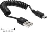 Delock USB - mini USB fekete 20-60cm kábel 