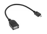 LogiLink USB kábel 0.20m, A anya - micro B apa OTG kábel 