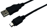 LogiLink USB - miniUSB 1.8m fekete kábel 