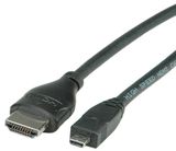 Roline HDMI - micro HDMI 2m fekete kábel Ethernettel 