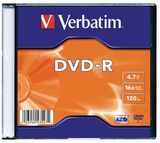 Verbatim DVD-R 16x lemez slim tokban 