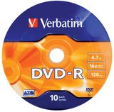 Verbatim DVD-R 4.7GB 16x 10db zsugor csomagolás 