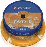 Verbatim DVD-R 16x lemez hengeren 4,7GB, 25db/henger 