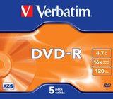 Verbatim DVD-R 4,7GB 16x 5db normál tokban 
